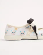 Valentino Bay By Bay Ballerina Fabric Sneaker With Le Chat De La Maison Print - Image 2